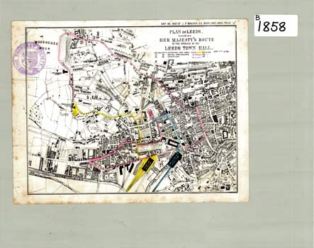 B1858 Leeds - Queen Victoria’s route at opening of Town Hall